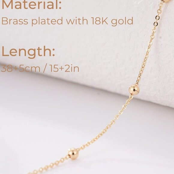 Dainty Choker Necklace for Women 14K Gold Plated Minimalist Chain Choker Necklac - Picture 4 of 9